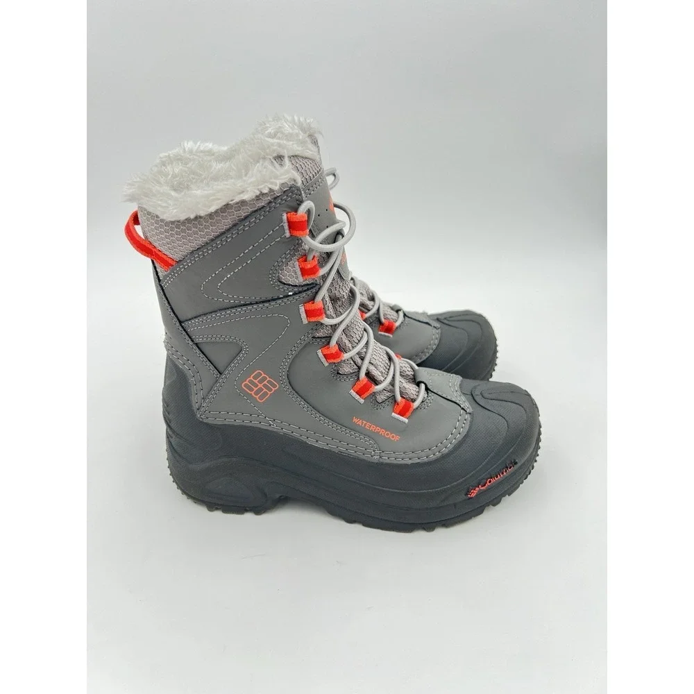 Columbia Omni-Heat Waterproof Winter Snow Boots Gray Orange Women's Size 8